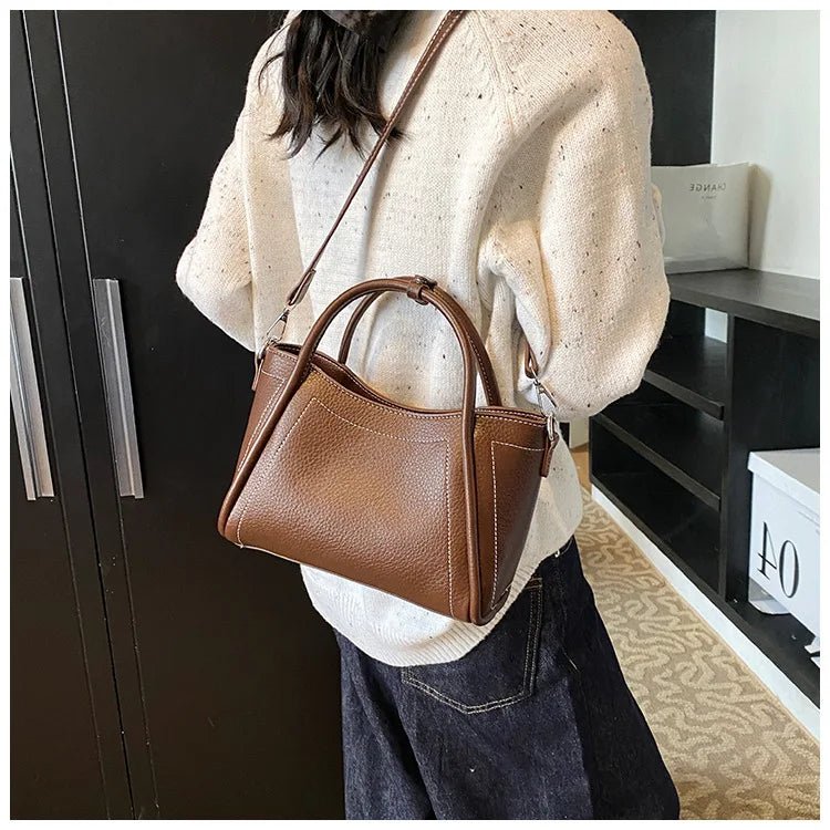 Classic Black Women's Handbags Elegant Office Ladies One Shoulder Bag Korean Simple Versatile PU Crossbody Bags New Trend - Tara's Tiny Treasures