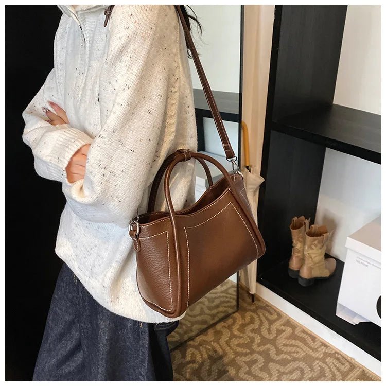 Classic Black Women's Handbags Elegant Office Ladies One Shoulder Bag Korean Simple Versatile PU Crossbody Bags New Trend - Tara's Tiny Treasures