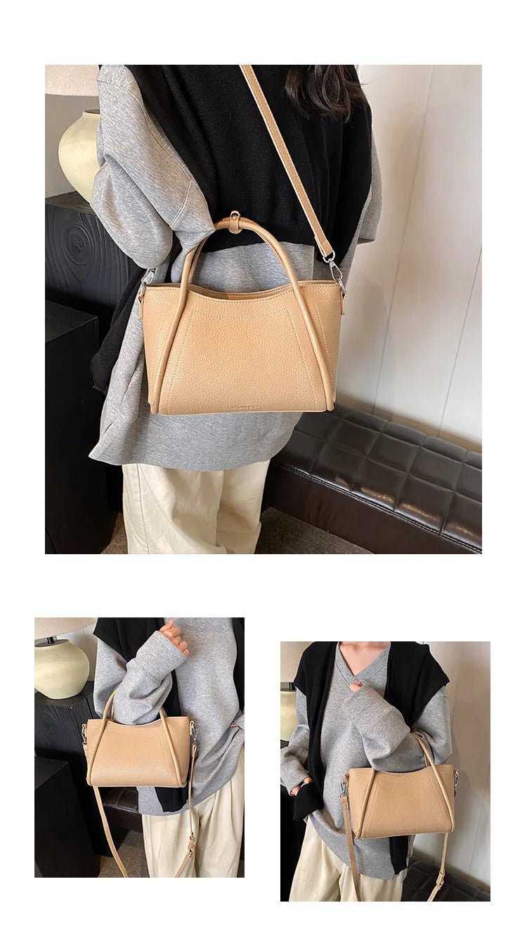 Classic Black Women's Handbags Elegant Office Ladies One Shoulder Bag Korean Simple Versatile PU Crossbody Bags New Trend - Tara's Tiny Treasures