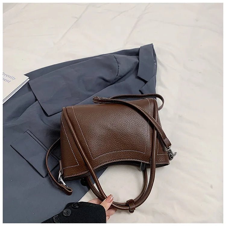 Classic Black Women's Handbags Elegant Office Ladies One Shoulder Bag Korean Simple Versatile PU Crossbody Bags New Trend - Tara's Tiny Treasures