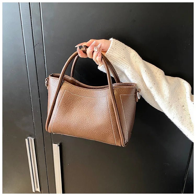 Classic Black Women's Handbags Elegant Office Ladies One Shoulder Bag Korean Simple Versatile PU Crossbody Bags New Trend - Tara's Tiny Treasures