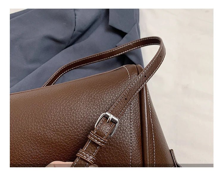 Classic Black Women's Handbags Elegant Office Ladies One Shoulder Bag Korean Simple Versatile PU Crossbody Bags New Trend - Tara's Tiny Treasures