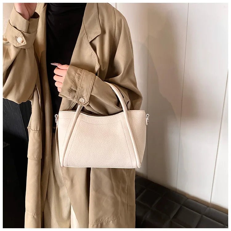 Classic Black Women's Handbags Elegant Office Ladies One Shoulder Bag Korean Simple Versatile PU Crossbody Bags New Trend - Tara's Tiny Treasures