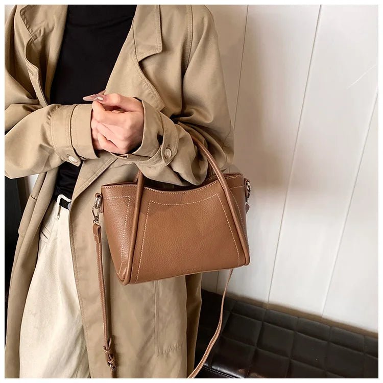 Classic Black Women's Handbags Elegant Office Ladies One Shoulder Bag Korean Simple Versatile PU Crossbody Bags New Trend - Tara's Tiny Treasures