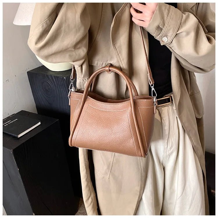 Classic Black Women's Handbags Elegant Office Ladies One Shoulder Bag Korean Simple Versatile PU Crossbody Bags New Trend - Tara's Tiny Treasures