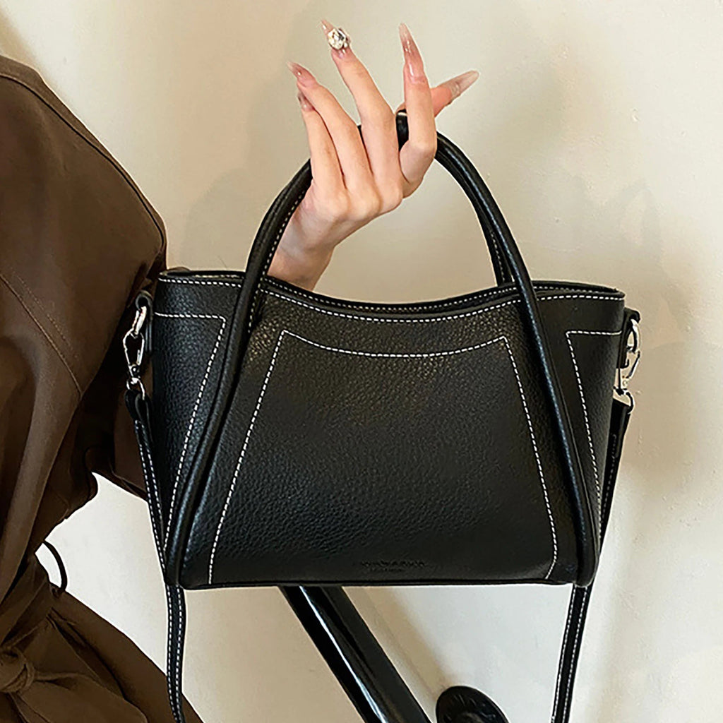 Classic Black Women's Handbags Elegant Office Ladies One Shoulder Bag Korean Simple Versatile PU Crossbody Bags New Trend - Tara's Tiny Treasures