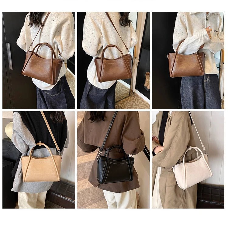 Classic Black Women's Handbags Elegant Office Ladies One Shoulder Bag Korean Simple Versatile PU Crossbody Bags New Trend - Tara's Tiny Treasures