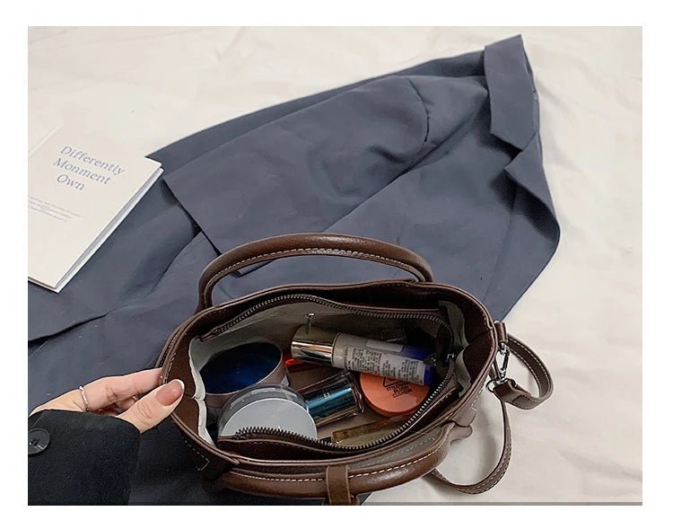 Classic Black Women's Handbags Elegant Office Ladies One Shoulder Bag Korean Simple Versatile PU Crossbody Bags New Trend - Tara's Tiny Treasures