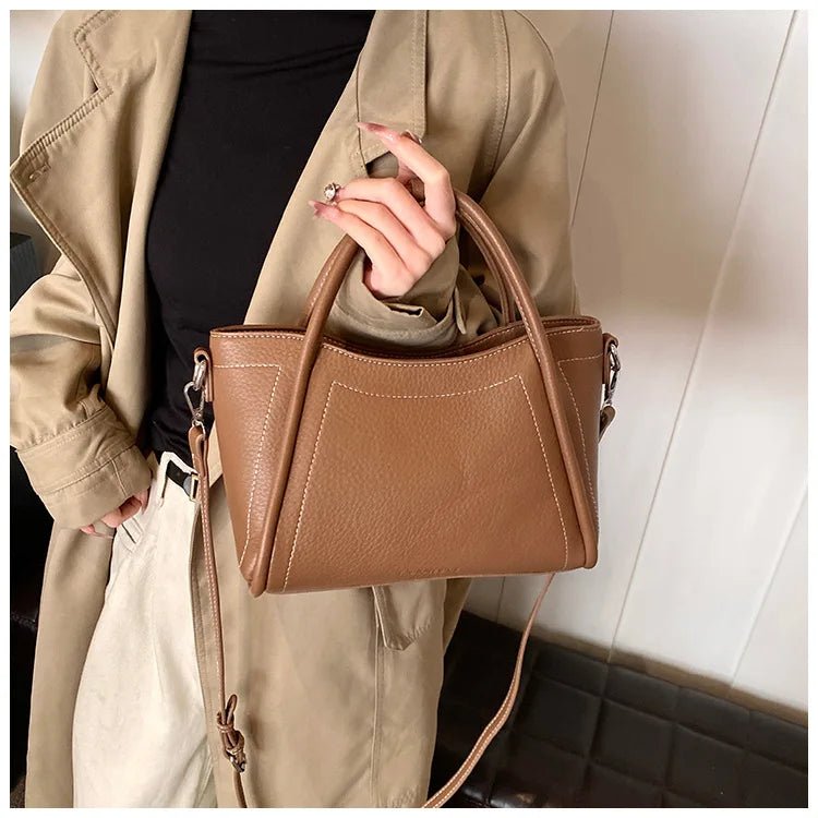 Classic Black Women's Handbags Elegant Office Ladies One Shoulder Bag Korean Simple Versatile PU Crossbody Bags New Trend - Tara's Tiny Treasures
