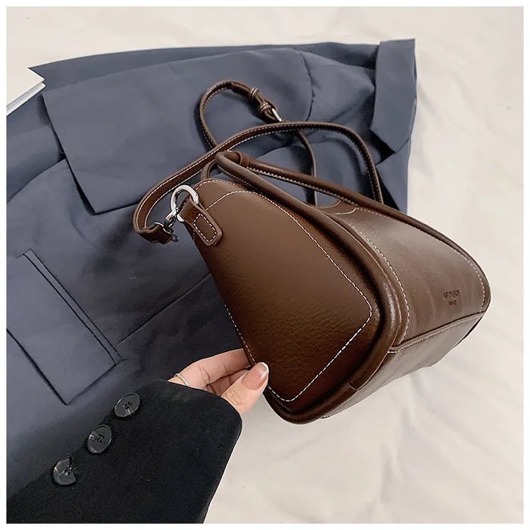 Classic Black Women's Handbags Elegant Office Ladies One Shoulder Bag Korean Simple Versatile PU Crossbody Bags New Trend - Tara's Tiny Treasures