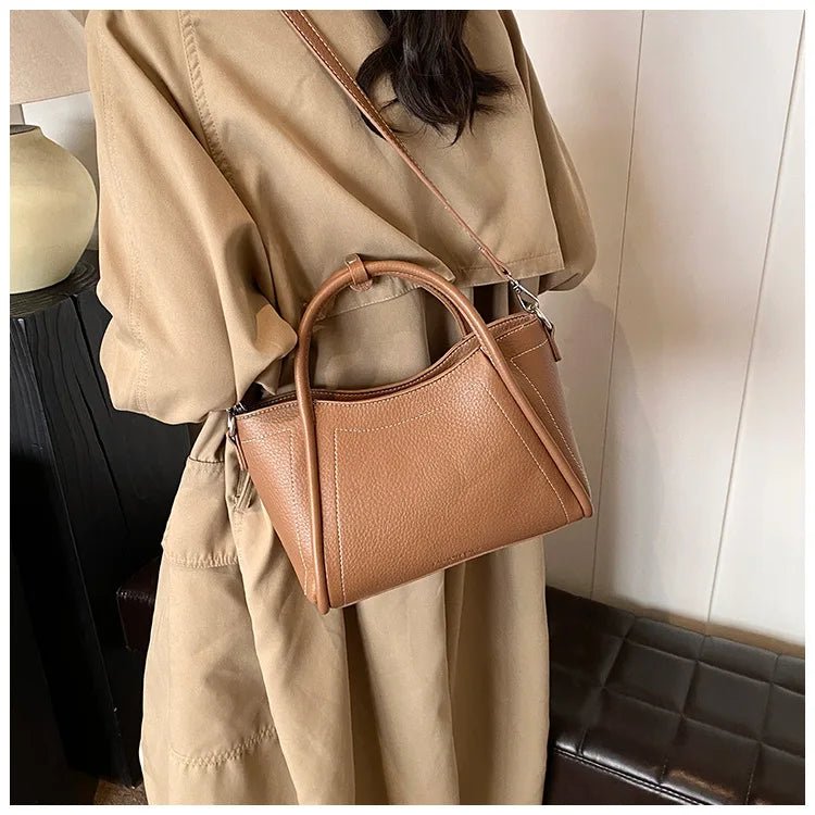 Classic Black Women's Handbags Elegant Office Ladies One Shoulder Bag Korean Simple Versatile PU Crossbody Bags New Trend - Tara's Tiny Treasures