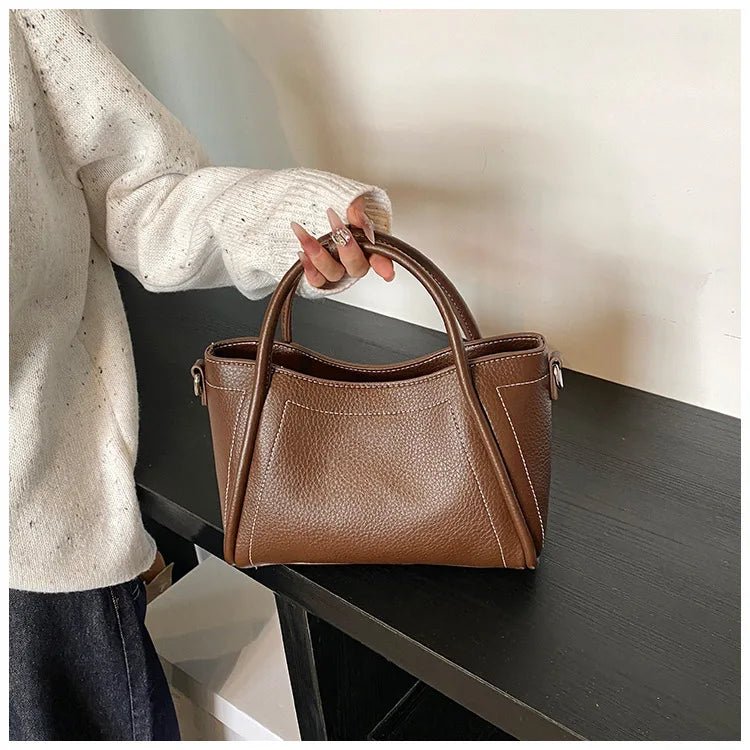 Classic Black Women's Handbags Elegant Office Ladies One Shoulder Bag Korean Simple Versatile PU Crossbody Bags New Trend - Tara's Tiny Treasures