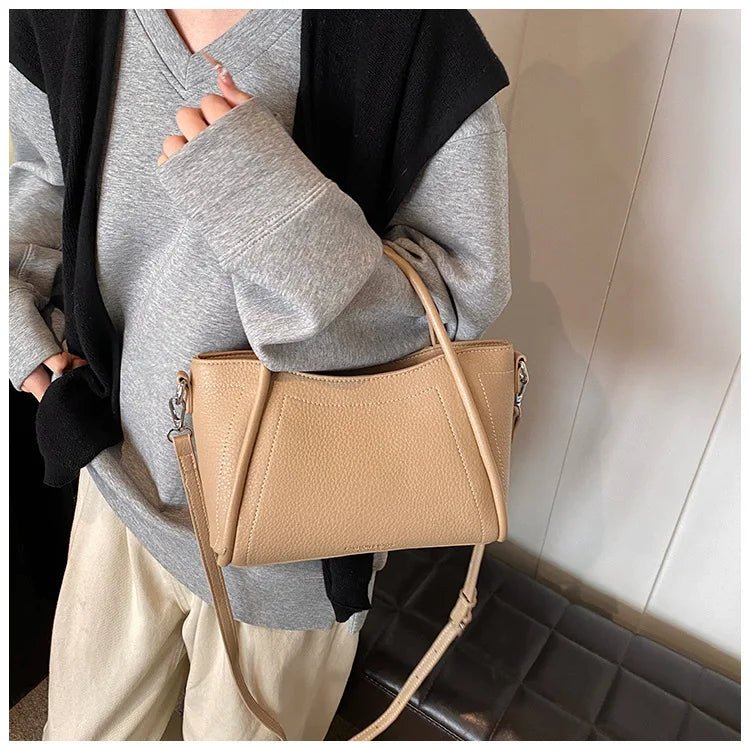 Classic Black Women's Handbags Elegant Office Ladies One Shoulder Bag Korean Simple Versatile PU Crossbody Bags New Trend - Tara's Tiny Treasures