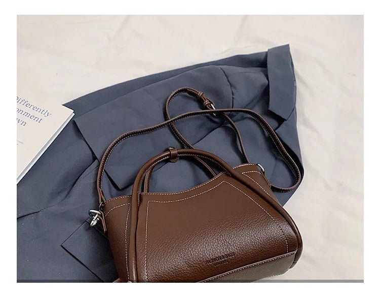 Classic Black Women's Handbags Elegant Office Ladies One Shoulder Bag Korean Simple Versatile PU Crossbody Bags New Trend - Tara's Tiny Treasures