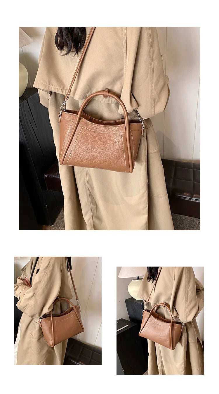 Classic Black Women's Handbags Elegant Office Ladies One Shoulder Bag Korean Simple Versatile PU Crossbody Bags New Trend - Tara's Tiny Treasures