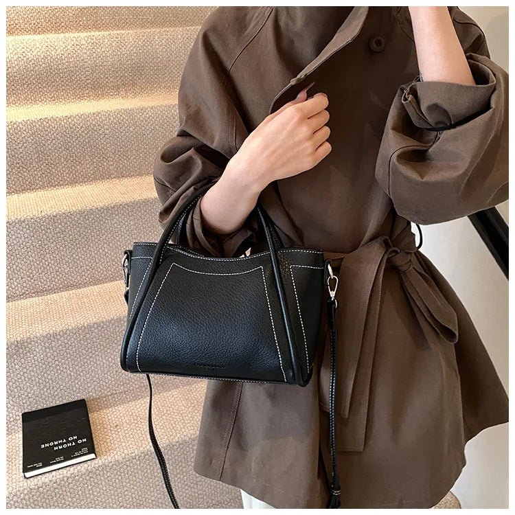 Classic Black Women's Handbags Elegant Office Ladies One Shoulder Bag Korean Simple Versatile PU Crossbody Bags New Trend - Tara's Tiny Treasures