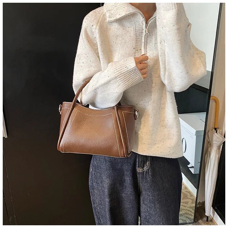 Classic Black Women's Handbags Elegant Office Ladies One Shoulder Bag Korean Simple Versatile PU Crossbody Bags New Trend - Tara's Tiny Treasures