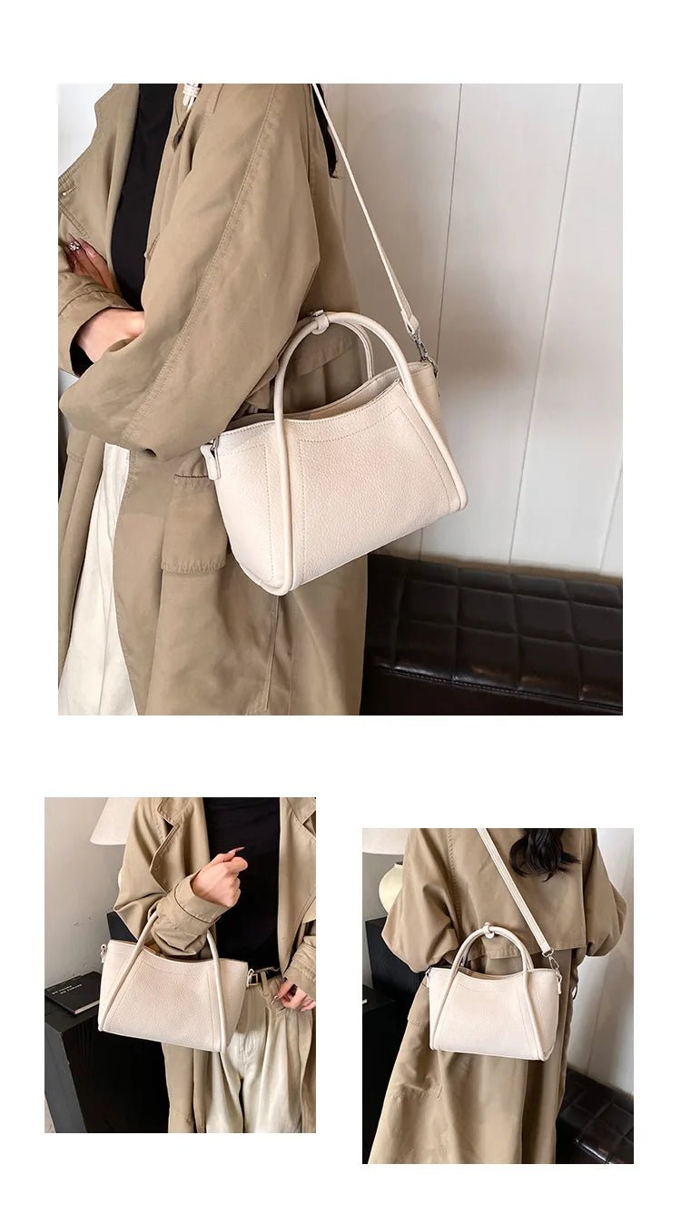 Classic Black Women's Handbags Elegant Office Ladies One Shoulder Bag Korean Simple Versatile PU Crossbody Bags New Trend - Tara's Tiny Treasures