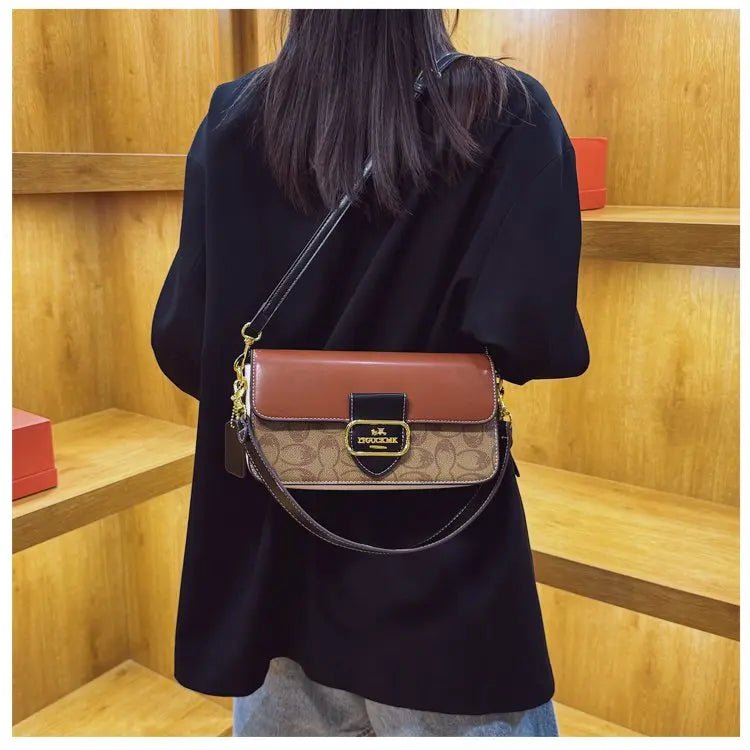 Classic Designer Leather Diaper Bag For Women Luxury Large Capacity Tote Elegant Crossbody Shoulder Bag Stylish And Roomy - Tara's Tiny Treasures