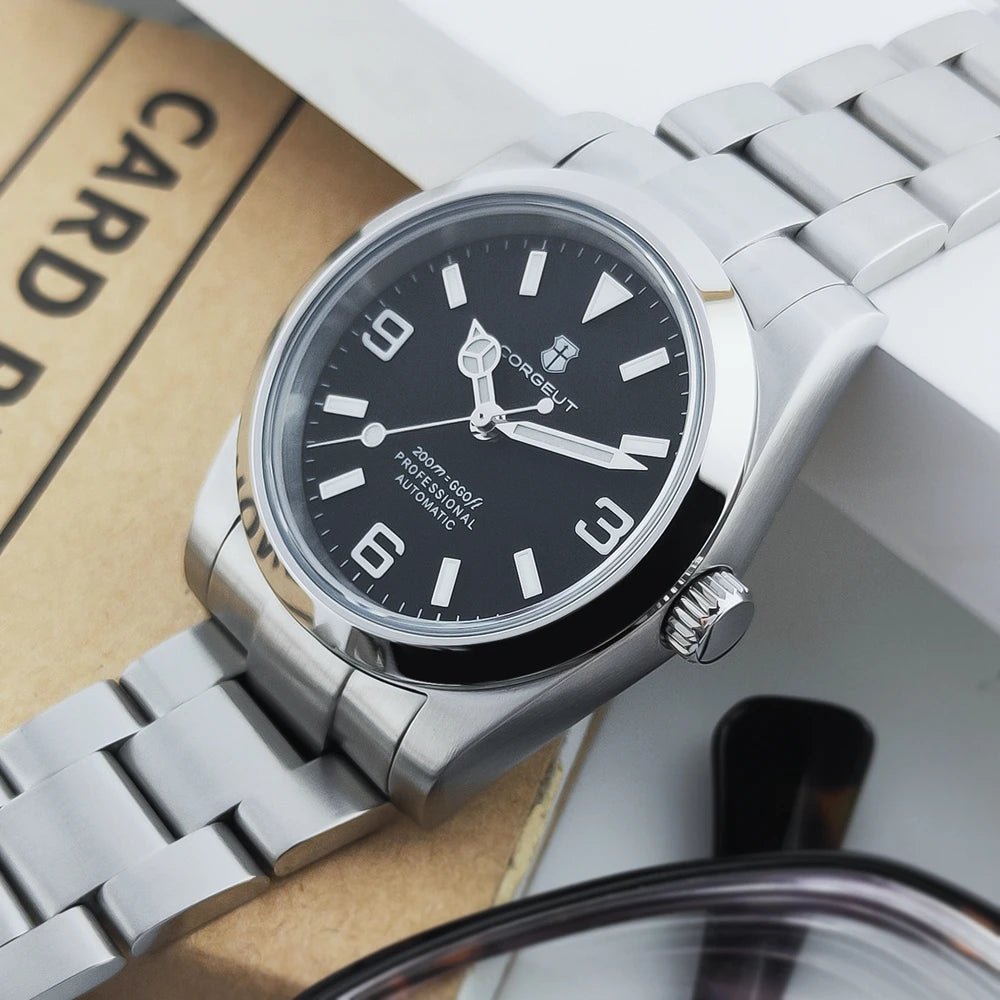 Corgeut Luxury NH35 Watch for Women Men 36MM/39MM Automatic Mechanical Wristwatches Sapphire Luminous 10Bar Pink Female Reloj - Tara's Tiny Treasures