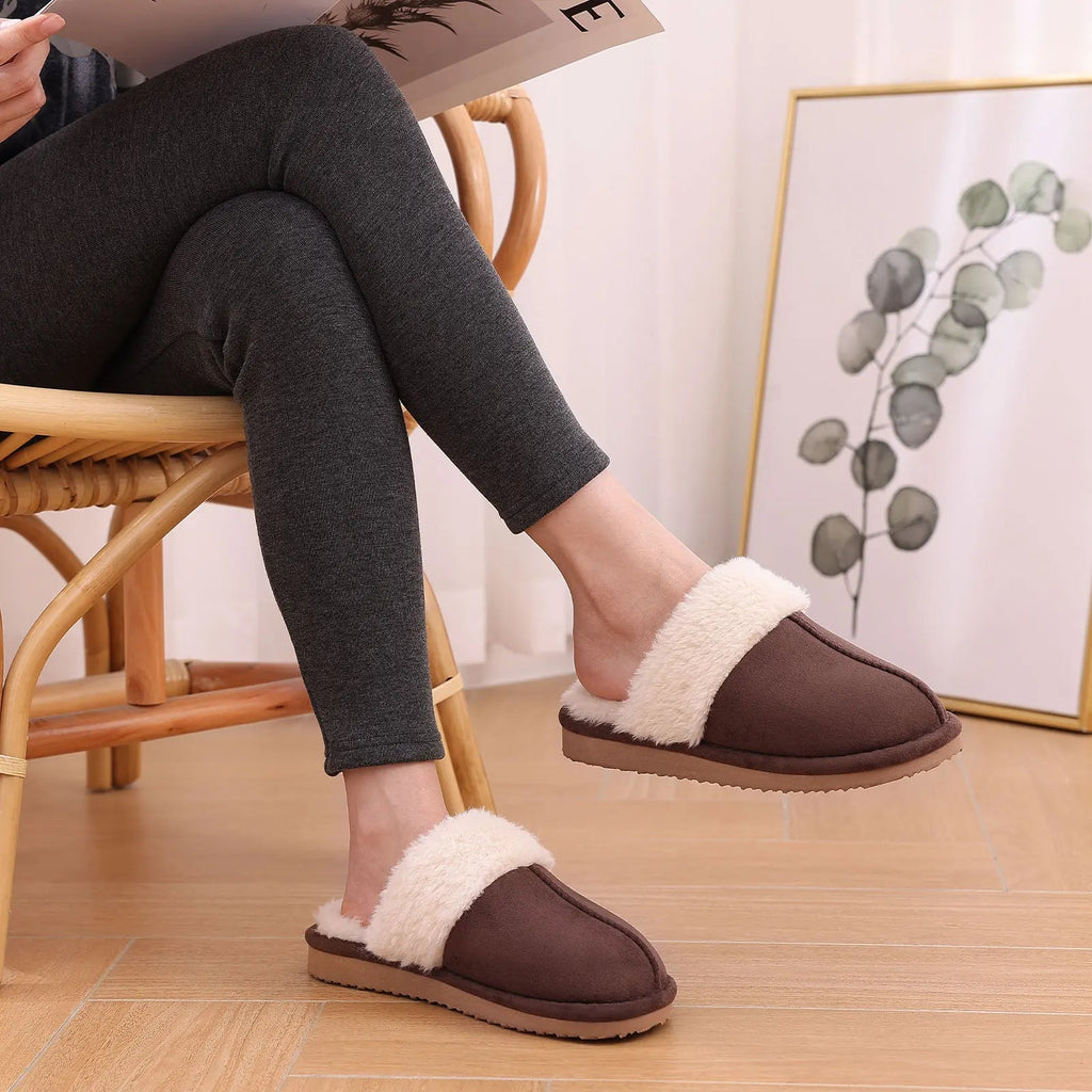 Crestar Women's Winter Fuzzy House Slippers New Warm Soft Sole Non-slip Cotton Shoes Lady Memory Foam Bathroom Platform Slipper - Tara's Tiny Treasures