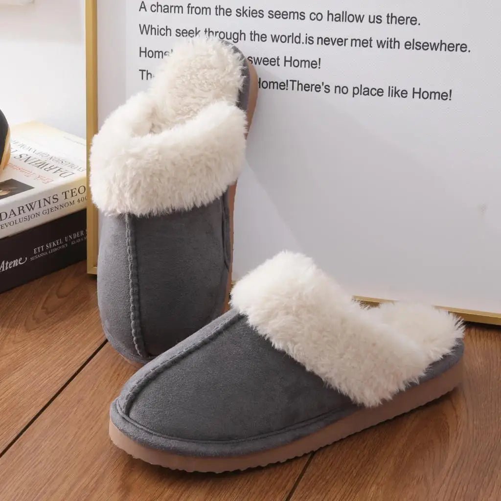 Crestar Women's Winter Fuzzy House Slippers New Warm Soft Sole Non-slip Cotton Shoes Lady Memory Foam Bathroom Platform Slipper - Tara's Tiny Treasures
