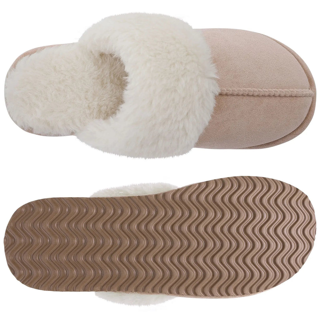 Crestar Women's Winter Fuzzy House Slippers New Warm Soft Sole Non-slip Cotton Shoes Lady Memory Foam Bathroom Platform Slipper - Tara's Tiny Treasures