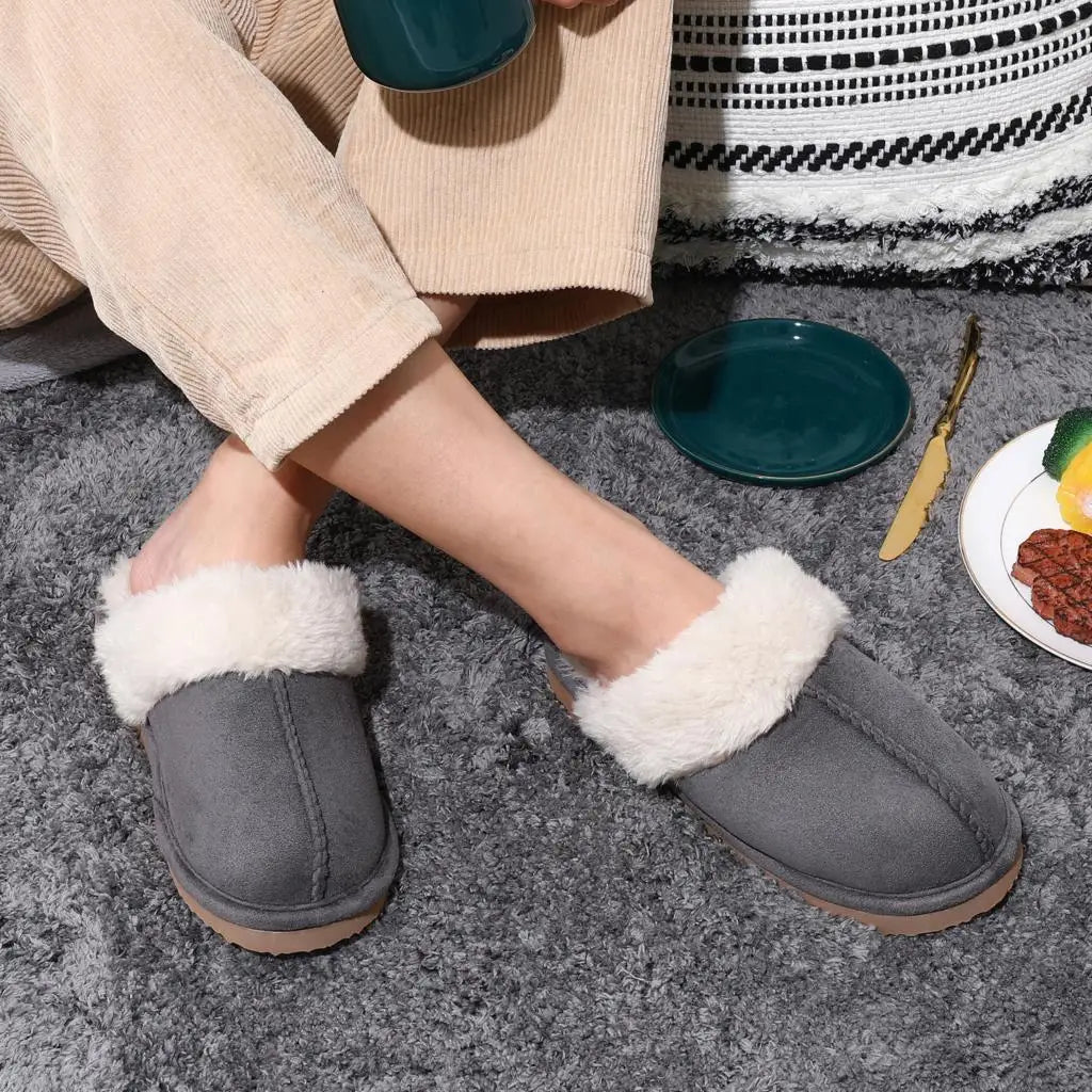 Crestar Women's Winter Fuzzy House Slippers New Warm Soft Sole Non-slip Cotton Shoes Lady Memory Foam Bathroom Platform Slipper - Tara's Tiny Treasures