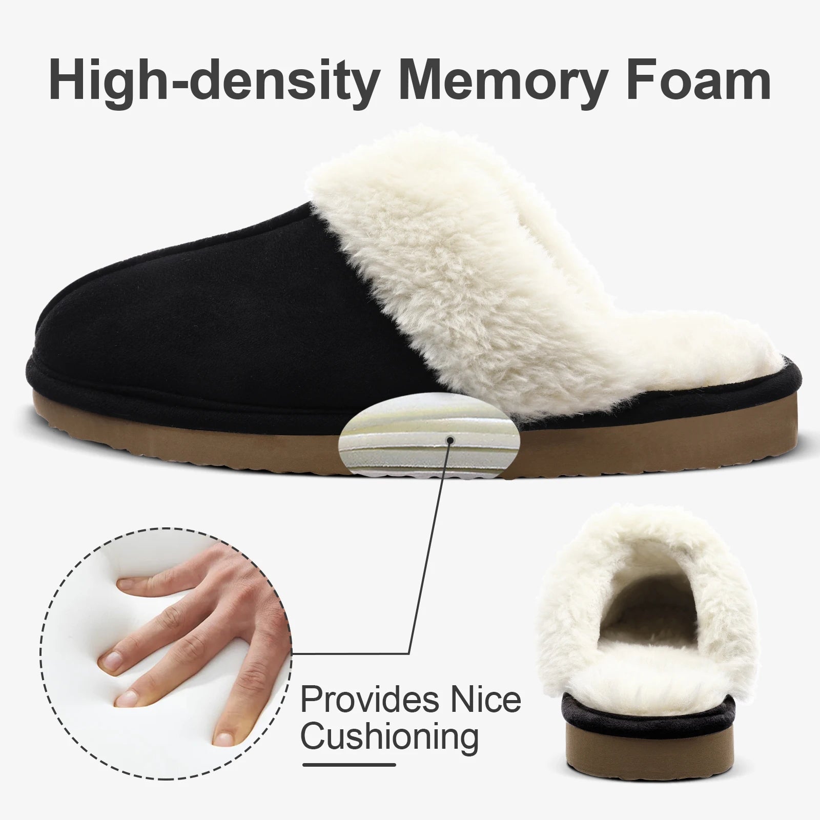 Crestar Women's Winter Fuzzy House Slippers New Warm Soft Sole Non-slip Cotton Shoes Lady Memory Foam Bathroom Platform Slipper - Tara's Tiny Treasures