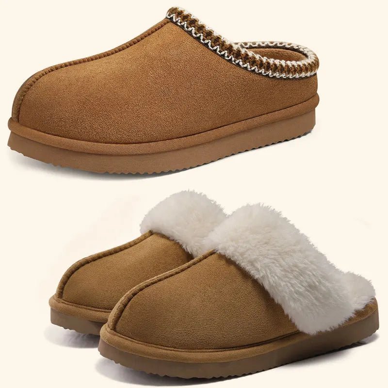 Crestar Women's Winter Fuzzy House Slippers New Warm Soft Sole Non-slip Cotton Shoes Lady Memory Foam Bathroom Platform Slipper - Tara's Tiny Treasures