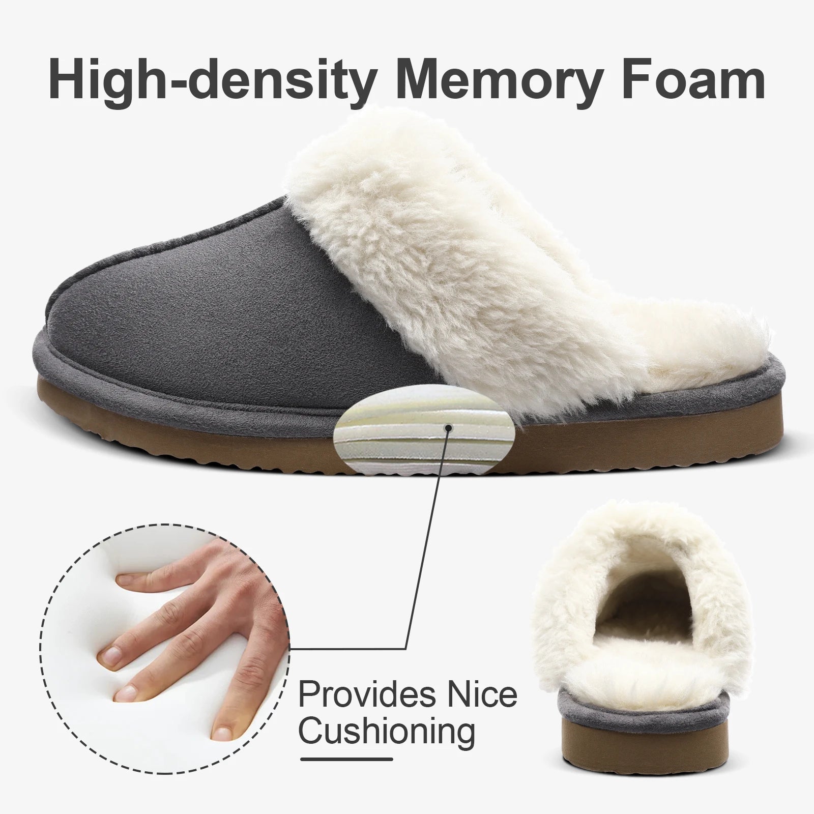 Crestar Women's Winter Fuzzy House Slippers New Warm Soft Sole Non-slip Cotton Shoes Lady Memory Foam Bathroom Platform Slipper - Tara's Tiny Treasures