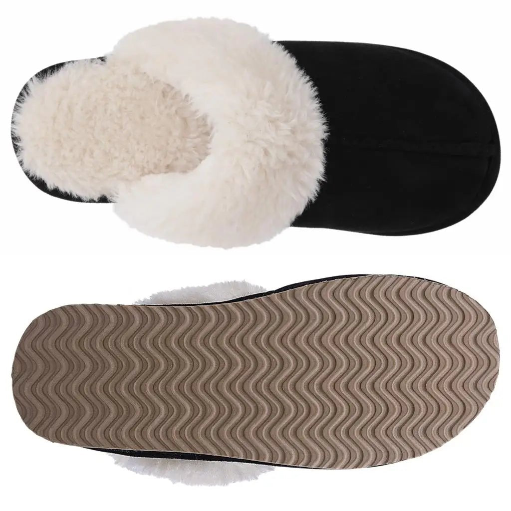 Crestar Women's Winter Fuzzy House Slippers New Warm Soft Sole Non-slip Cotton Shoes Lady Memory Foam Bathroom Platform Slipper - Tara's Tiny Treasures
