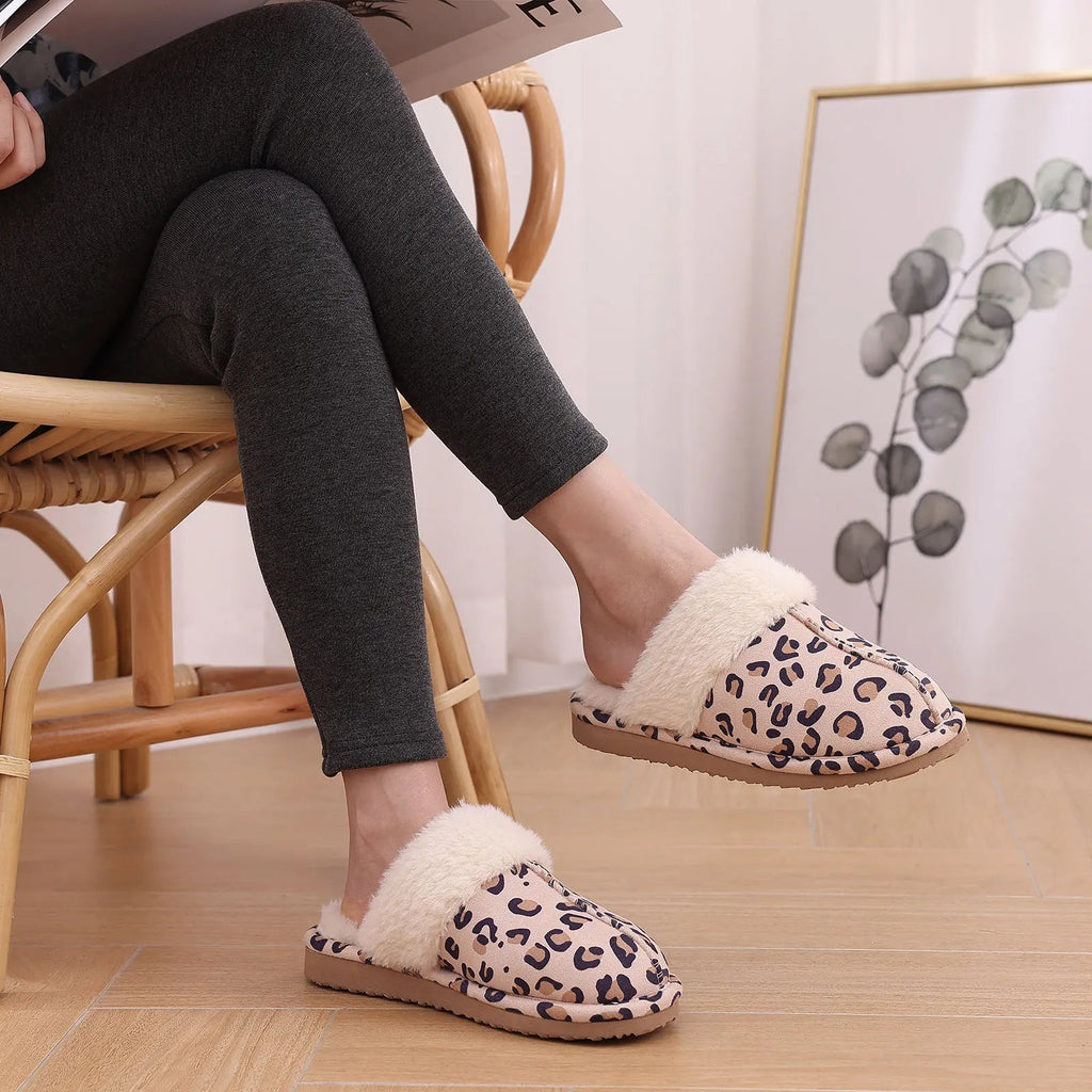 Crestar Women's Winter Fuzzy House Slippers New Warm Soft Sole Non-slip Cotton Shoes Lady Memory Foam Bathroom Platform Slipper - Tara's Tiny Treasures