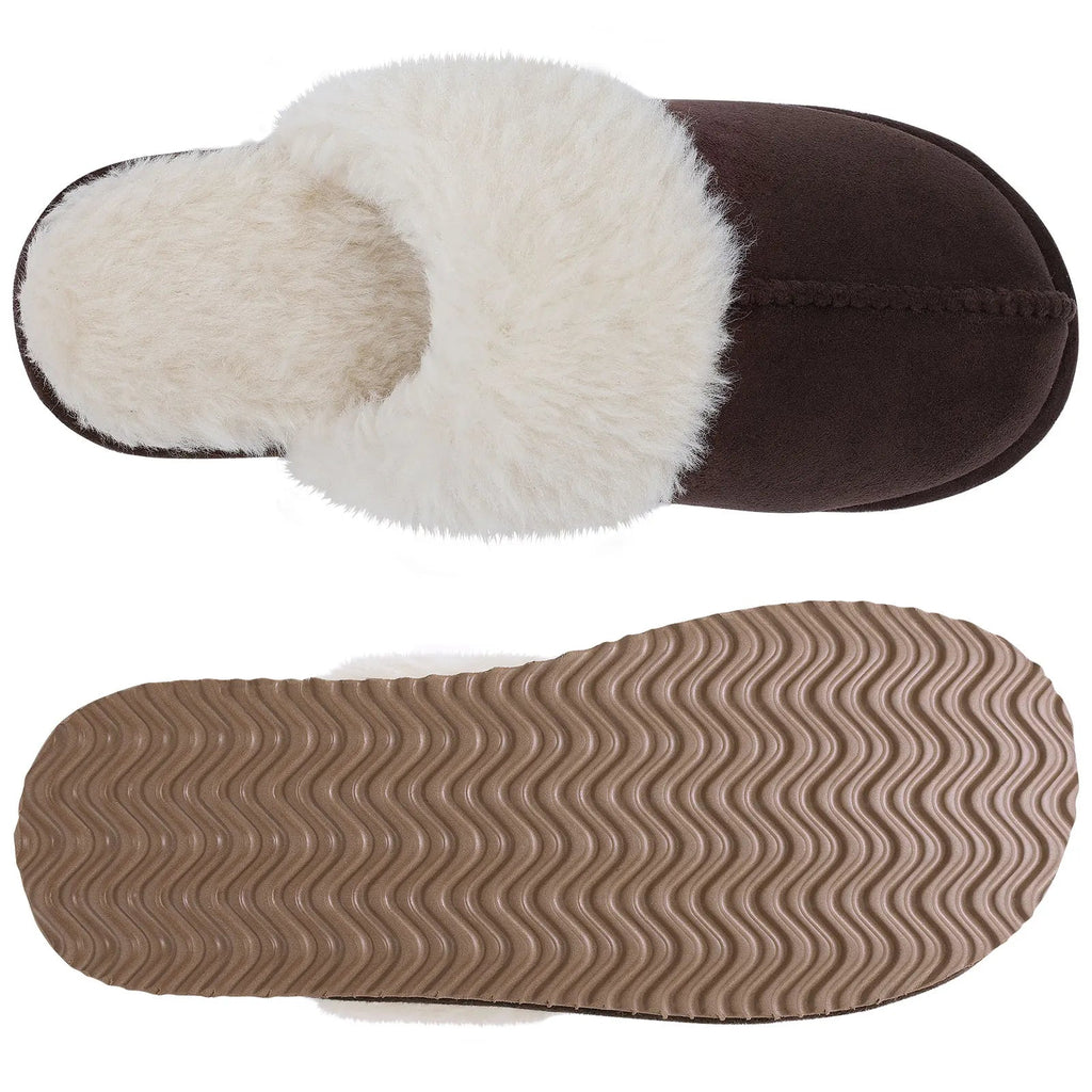 Crestar Women's Winter Fuzzy House Slippers New Warm Soft Sole Non-slip Cotton Shoes Lady Memory Foam Bathroom Platform Slipper - Tara's Tiny Treasures