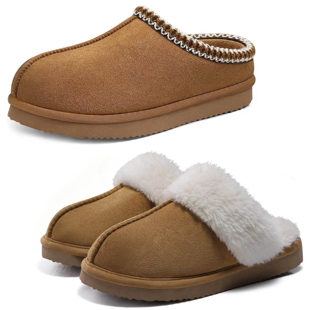 Crestar Women's Winter Fuzzy House Slippers New Warm Soft Sole Non-slip Cotton Shoes Lady Memory Foam Bathroom Platform Slipper - Tara's Tiny Treasures