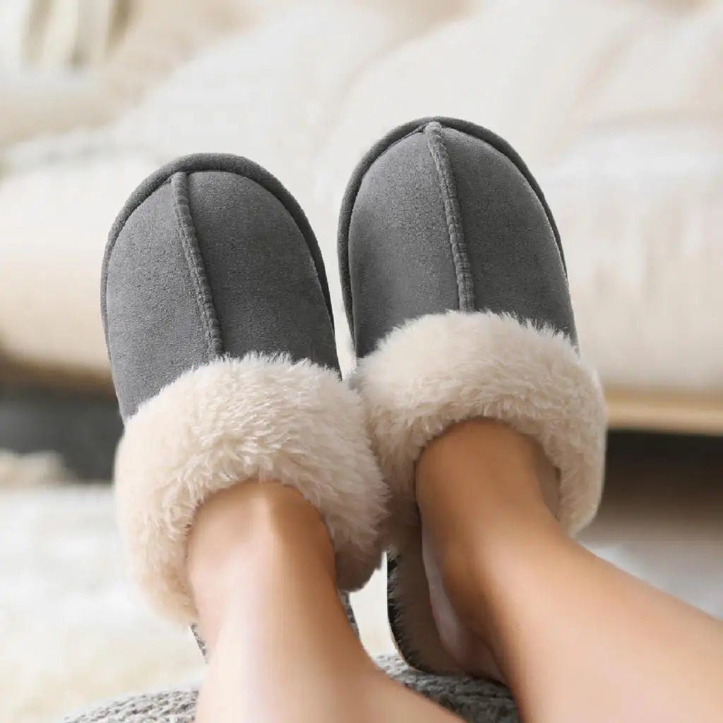 Crestar Women's Winter Fuzzy House Slippers New Warm Soft Sole Non-slip Cotton Shoes Lady Memory Foam Bathroom Platform Slipper - Tara's Tiny Treasures