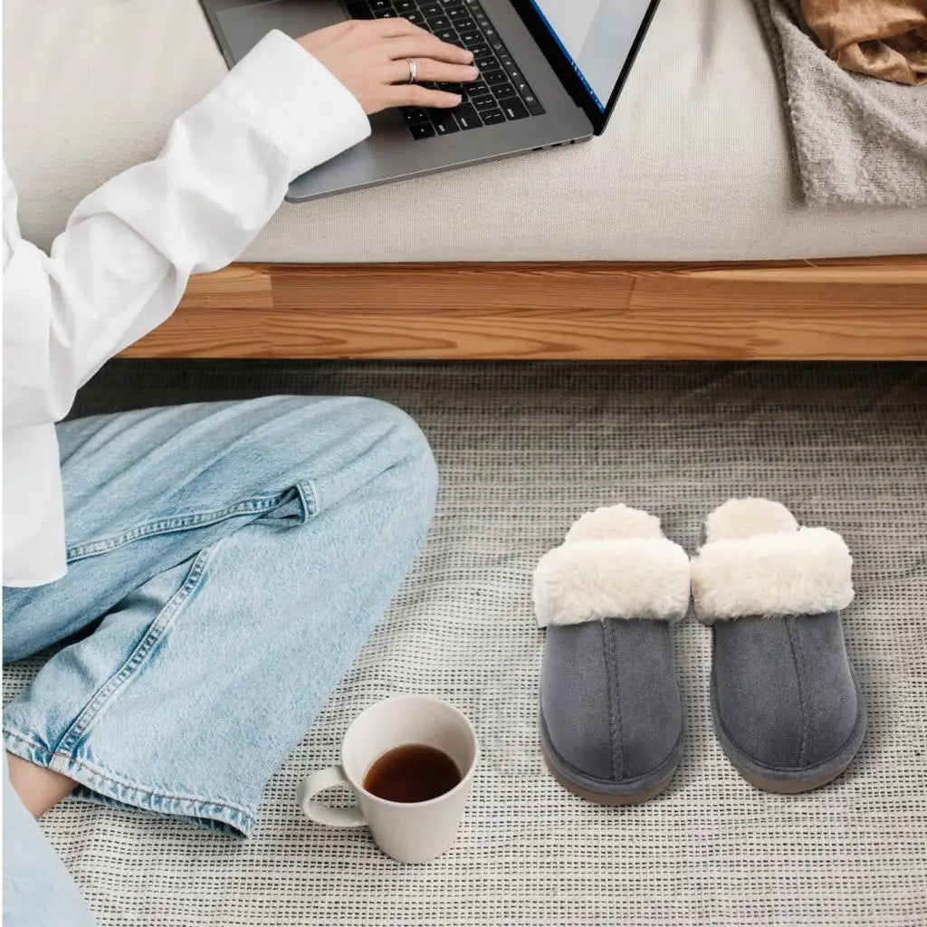 Crestar Women's Winter Fuzzy House Slippers New Warm Soft Sole Non-slip Cotton Shoes Lady Memory Foam Bathroom Platform Slipper - Tara's Tiny Treasures