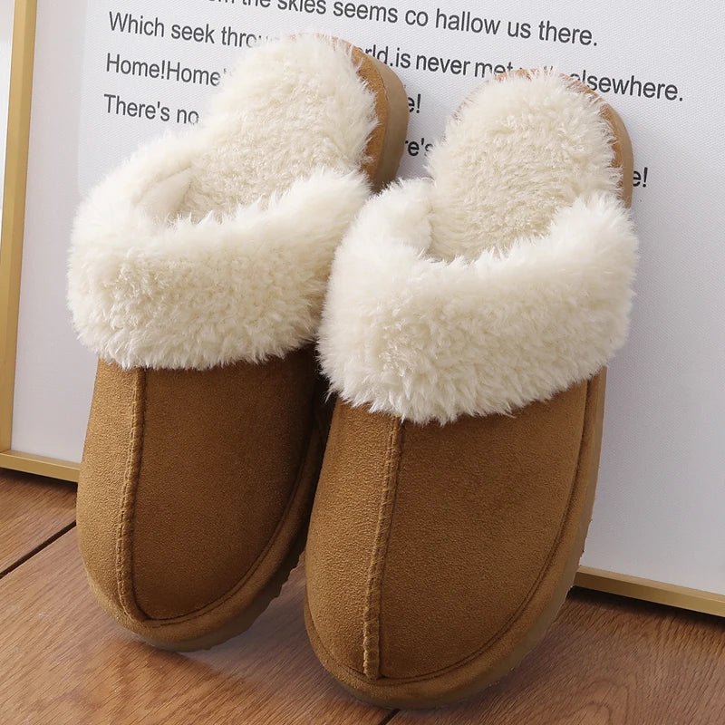 Crestar Women's Winter Fuzzy House Slippers New Warm Soft Sole Non-slip Cotton Shoes Lady Memory Foam Bathroom Platform Slipper - Tara's Tiny Treasures