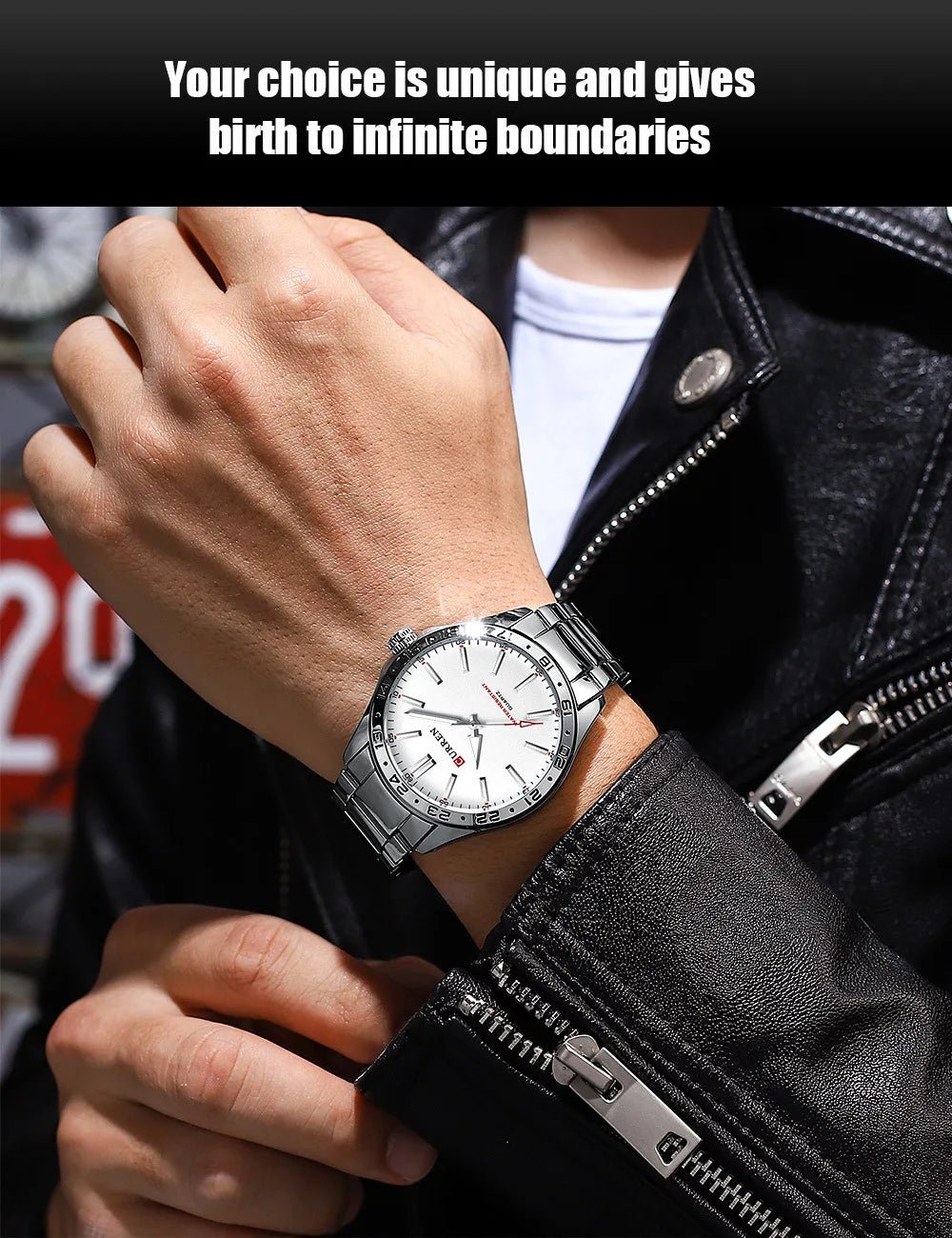CURREN 8452 Men Quartz Watch Simple Fashion Leisure Business Clock Black Silvery Stainless Steel Strap Wristwatch for Male - Tara's Tiny Treasures