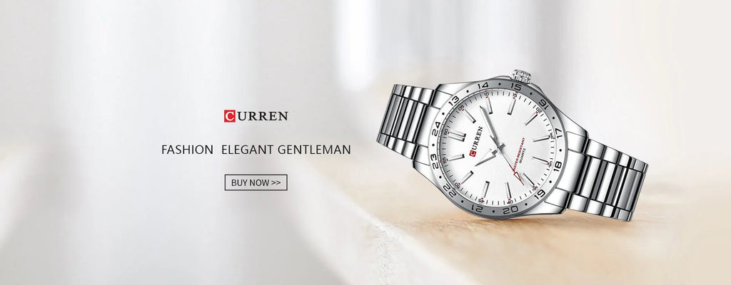 CURREN 8452 Men Quartz Watch Simple Fashion Leisure Business Clock Black Silvery Stainless Steel Strap Wristwatch for Male - Tara's Tiny Treasures
