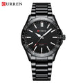 CURREN 8452 Men Quartz Watch Simple Fashion Leisure Business Clock Black Silvery Stainless Steel Strap Wristwatch for Male - Tara's Tiny Treasures