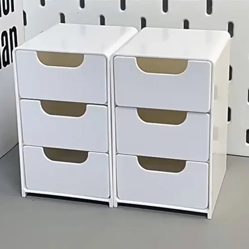 Desktop Storage Box For Makeup Jewelry Mini Large Capacity Jewelry Box Multifunctional 3-Tier Desk Organizer With Drawers - Tara's Tiny Treasures