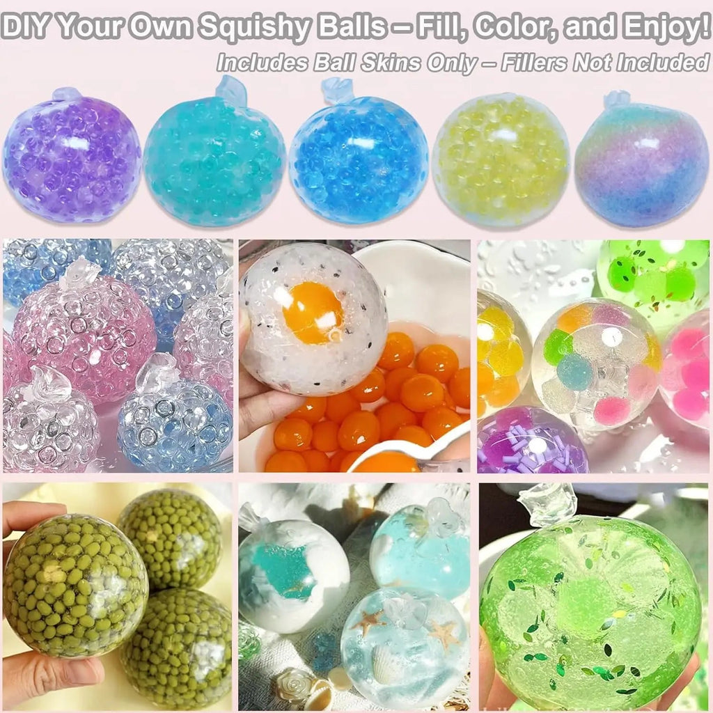 DIY Blank Stress Ball Making Kit Anxiety Relief Toy Handmade Squishy Stress Balls Empty Squeeze Ball Decorative Balls Party Gift - Tara's Tiny Treasures