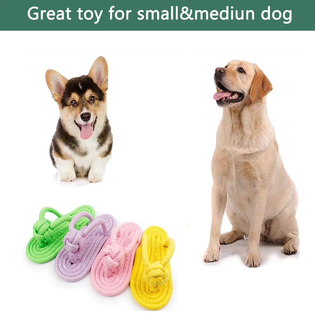 Dog Chewing Toy Cotton Slipper Rope Toy for Small Large Dogs Pet Teeth Training Molar Toys Interactive Dog Toy Dog Accessories - Tara's Tiny Treasures
