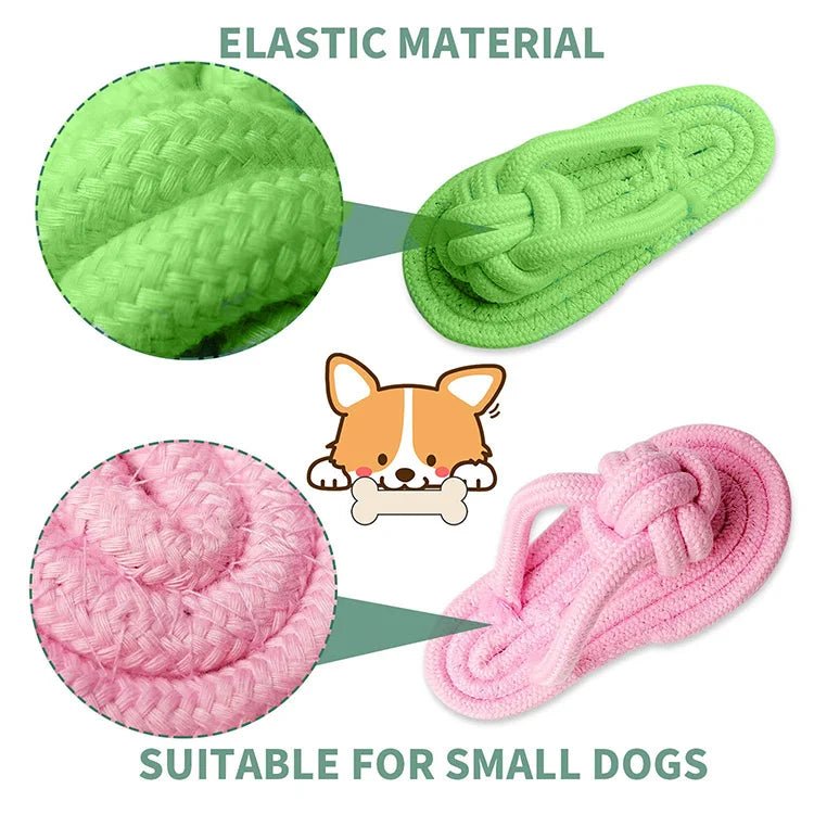 Dog Chewing Toy Cotton Slipper Rope Toy for Small Large Dogs Pet Teeth Training Molar Toys Interactive Dog Toy Dog Accessories - Tara's Tiny Treasures