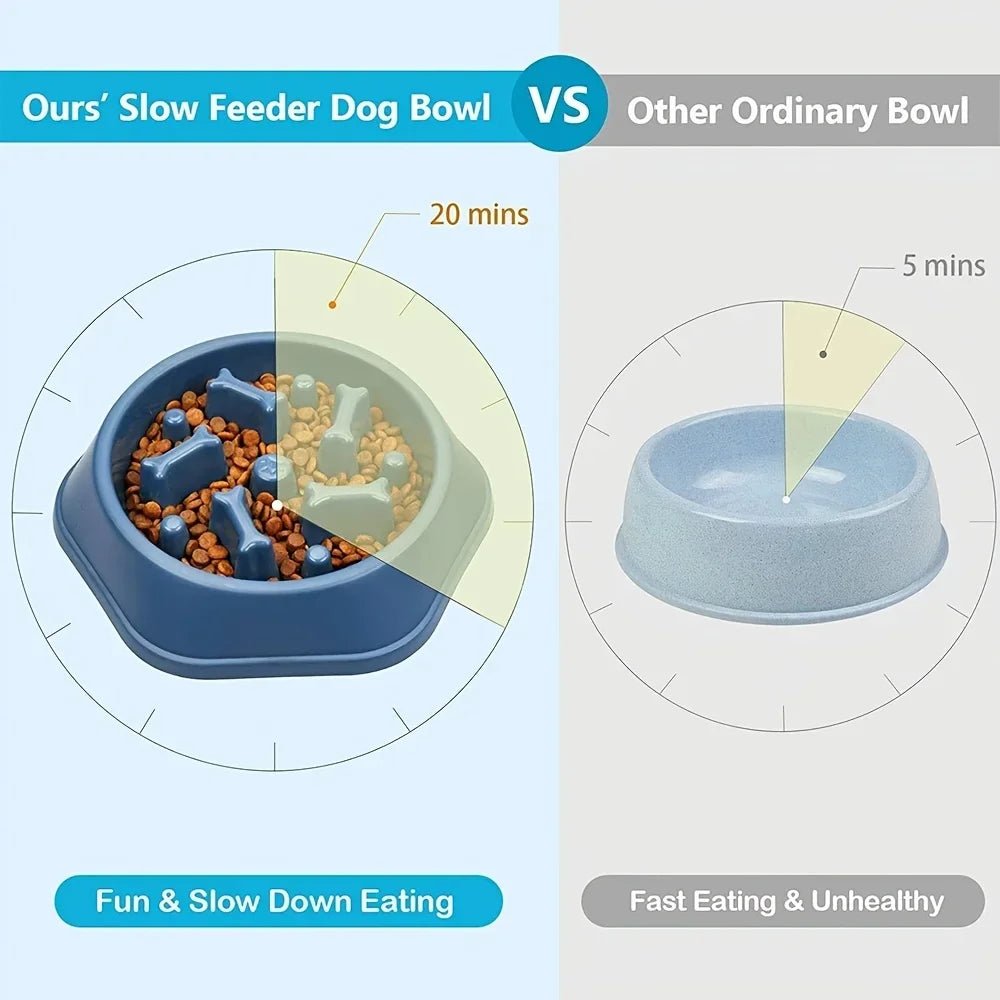 Dog Slow Feeder Non-choking Pet Bowl Anti Slip and Large Capacity for Dog and Cat Anxiety Relief Slow Food Feeding Pet Supply - Tara's Tiny Treasures