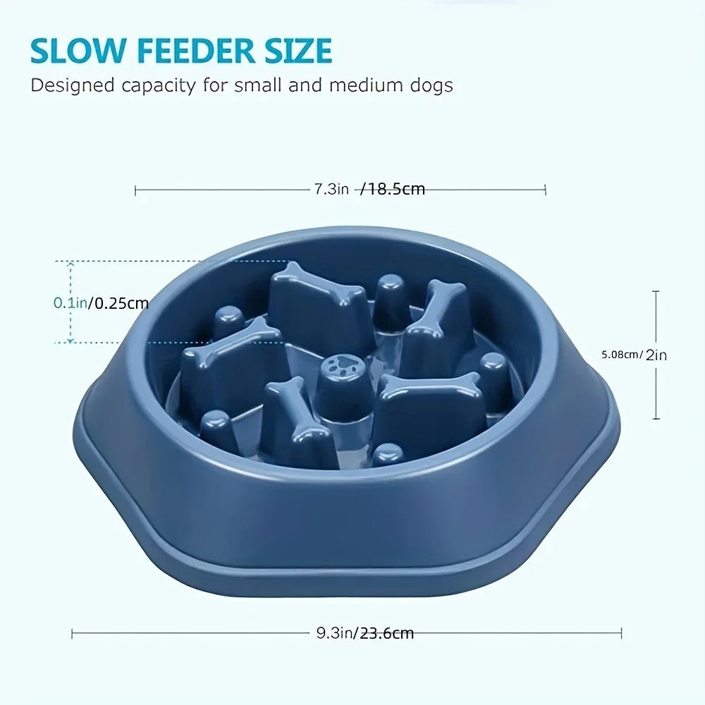 Dog Slow Feeder Non-choking Pet Bowl Anti Slip and Large Capacity for Dog and Cat Anxiety Relief Slow Food Feeding Pet Supply - Tara's Tiny Treasures