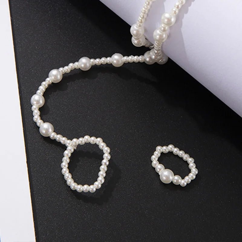 Double Layer Pearl Anklets for Women Summer Beach Sandal Anklet Barefoot Jewelry Bohemia Accessories Outdoor Travel Foot Chains - Tara's Tiny Treasures