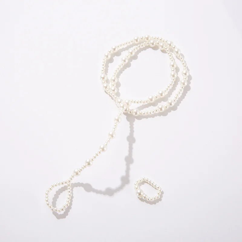 Double Layer Pearl Anklets for Women Summer Beach Sandal Anklet Barefoot Jewelry Bohemia Accessories Outdoor Travel Foot Chains - Tara's Tiny Treasures