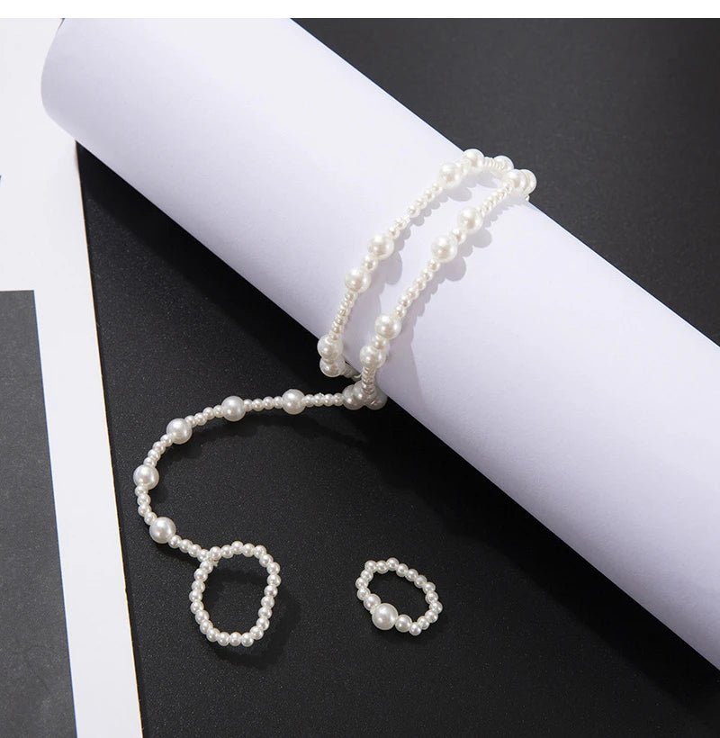Double Layer Pearl Anklets for Women Summer Beach Sandal Anklet Barefoot Jewelry Bohemia Accessories Outdoor Travel Foot Chains - Tara's Tiny Treasures